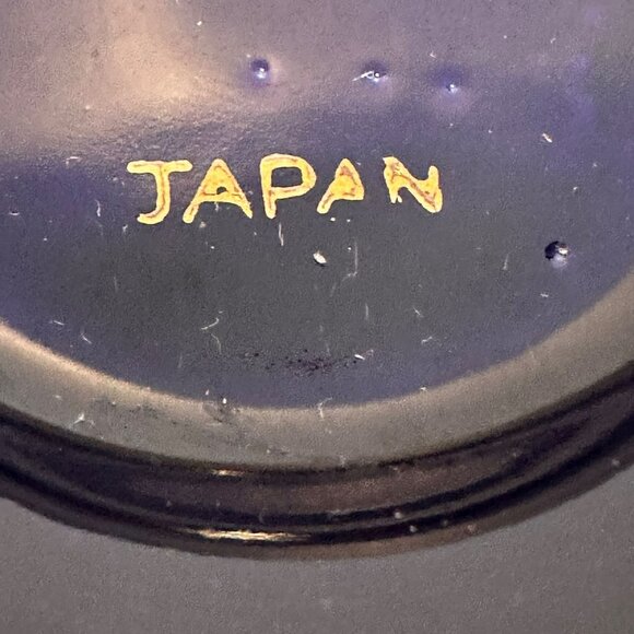 Cobalt Blue & Gold Lidded Porcelain Vanity Dish With Floral Design Made In Japan - Picture 3 of 9